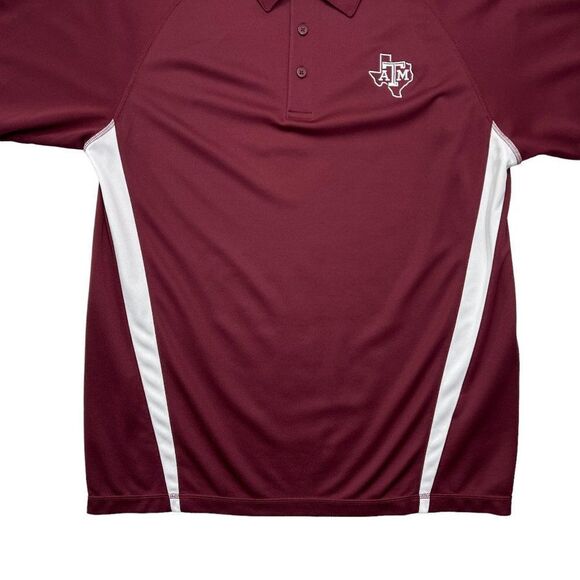 Sport Tek Texas A&M Polo Men's Size Large Maroon Embroidered Athletic Golf Shirt - Picture 4 of 10